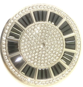 Esfera de <span class=keywords><strong>Reloj</strong></span> de Lujo con Logotipo Personalizado, Completamente Decorada con Diamantes, Esfera Completamente Pavé con Detalles Baguette, Accesorios de Relojes de Alta Calidad - Product Image 5