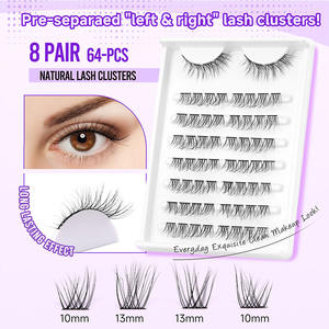 Pestañas de Anime Personalizadas con Efecto Mojado, Grupos de Pestañas de Manga Individuales, Estilo DIY, Curvatura D, con Banda Ultrafina, 20 mm de Longitud - Product Image 4