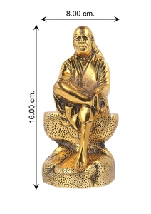Figurine de Sagesse assise en laiton, Décoration d'intérieur traditionnelle, Ornement de table, Pièce d'art pour salon, Conception durable - Product Image 5