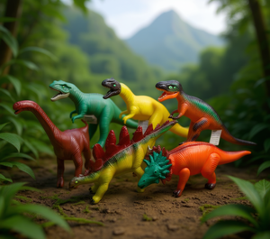 Ensemble de jouets dinosaures en plastique, 6 pièces, figurines d'animaux préhistoriques colorées pour enfants, pour s'amuser - Product Image 2