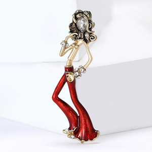 ZHENXUN Broche de mode en alliage émaillé pour femme, style Tango, accessoire vestimentaire de créateur, pour subcultures et femmes élégantes, avec personnalité et caractère - Product Image 4