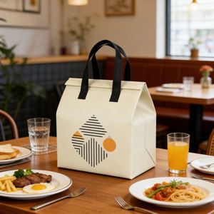 Sac isotherme personnalisé en non-tissé pour la livraison de nourriture, sac isotherme en aluminium, sac d'emballage réutilisable pour plats à emporter - Product Image 1