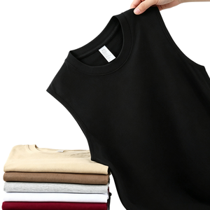 Débardeurs Homme Personnalisables en Coton Épais Uni, Coupe Ample, Modèle 8033, Style Décontracté Streetwear, T-shirts Musclés Vierge à Imprimer - Product Image 1