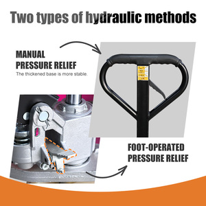 Palette manuelle polyvalente Capacité 2T Profil bas et roues PU/nylon à haute levée Option - Product Image 4