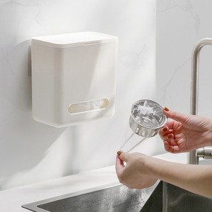 Boîte de rangement murale carrée blanche à couvercle rabattable pour film alimentaire - Product Image 2