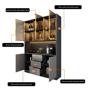<span class=keywords><strong>JYN</strong></span> Armoire à vin et à thé personnalisée Armoire à vin et thé moderne, légère et luxueuse du sol au plafond Armoire à vin nordique pour la maison - Product Image 6