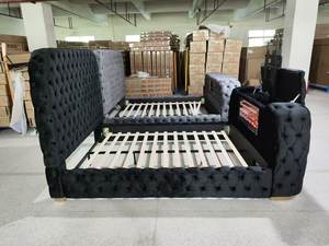 Ensemble <span class=keywords><strong>de</strong></span> meubles <span class=keywords><strong>de</strong></span> chambre à coucher <span class=keywords><strong>de</strong></span> luxe moderne, <span class=keywords><strong>lit</strong></span> super king avec télévision motorisée sous le <span class=keywords><strong>lit</strong></span>, <span class=keywords><strong>lit</strong></span> queen size avec télévision et cheminée - Product Image 3