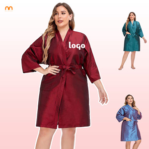 Robe de salon de beauté de luxe personnalisée avec logo rouge en polyester imperméable, kimono pour <span class=keywords><strong>coupe</strong></span> de cheveux pour adultes - Product Image 1