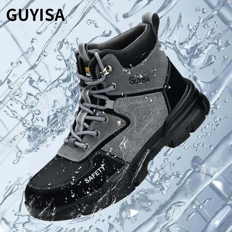 GUYISA New CE Certified Steel Toe Work Boots Outdoor Casual Lightweight Steel Toe Safety Boots