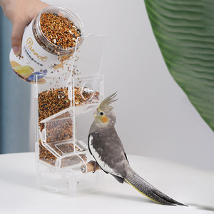 Asılı plastik hiçbir karışıklık kuş besleyici otomatik papağan besleyici için küçük orta Lovebird Parakeets kanarya - Product Image 5
