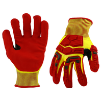 Sarung Tangan Kerja Safety Berlapis Nitril HPPE Anti Benturan TPR Level Potong 5 EN388 MechanicODM OEM