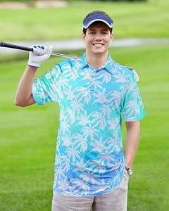 เสื้อโปโลสำหรับผู้ชายแห้งเร็ว, เสื้อถักลายทางผ้าถักแขนสั้นมีปก - Product Image 1