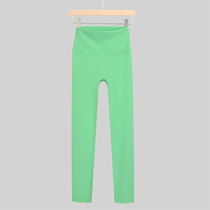 Quick-Drying Women's High-Waist Fitness Pants Elastic Waist Sports <b>Leggings</b> with Solid <b>Pattern</b> Made of Spandex/Nylon for Workout - Product Image 3