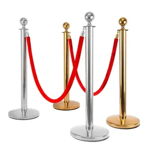 <strong>Event</strong> Celebrity Red Carpet <strong>Queue</strong> Barrier Post with Red Velvet Rope Set Stanchions for Crowd Control - Product Image 2