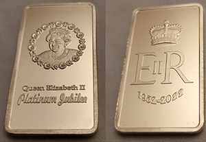 Elizabeth II suvenir Kerajaan Inggris Ratu hadiah bar berlapis emas - Product Image 2
