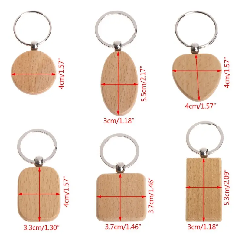 Graduation Events Gifts Carving Name workblank Keychain Engraving logo Wood Keyring Wooden Blank Key Chain DIY