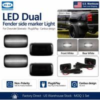 Livraison locale – Feux de position latéraux LED blancs fumés sans erreur 140LM pour Chevrolet Silverado GMC Sierra 2500HD 3500HD 2015-2019 – Fixation sur pare-chocs