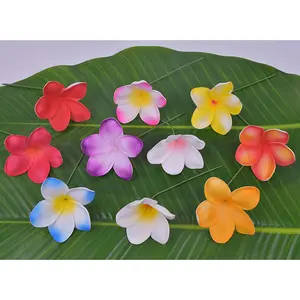 Professional Factory Supplier KN-hf045 Eva Foam Tiare Hair Pick Hawaiian Foam Flowers for Hula Girl Dance Party Ear Pick