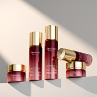 Set Botol Kaca Kosmetik Silinder Gradien Multi-Warna Custom 30g 50g Jar Krim 100ml Pompa Losion Serum Kemasan Perawatan Kulit