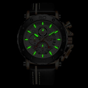 นาฬิกาข้อมือผู้ชาย LIGE LG9996 <span class=keywords><strong>หนัง</strong></span>แท้ โครโนกราฟ หรูหรา กันน้ำ แสดงวันที่ ควอตซ์ หน้าปัดใหญ่ 47 มม. แฟชั่น รุ่นตัวอย่าง - Product Image 5