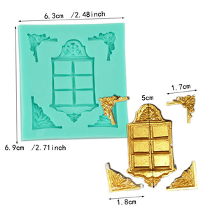 European Style Church Window Silicone Mold 6.9x6.3cm Fondant Cake Decorating Tool For Baking DIY Chocolate Decoration - Product Image 1