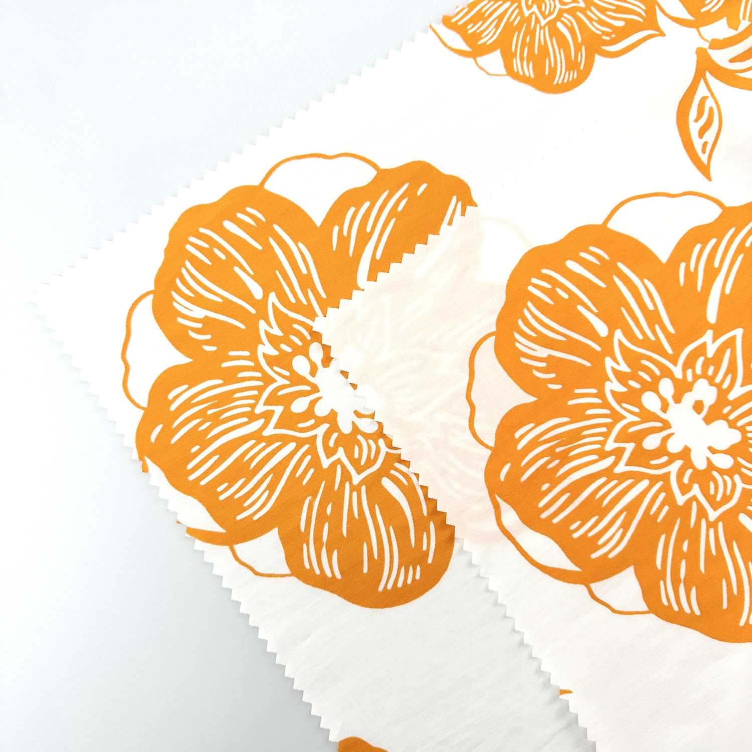 Оптовая продажа, весенний новый узор, 70% Тенсел, 30% вискоза, поплин, большая ткань с принтом оранжевых цветов