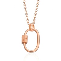 Collier collecteur à breloques en argent sterling Gemnel, style unique, fermoir à vis, mousqueton ovale, 925