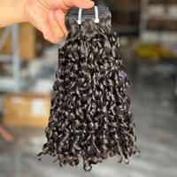 Vente en gros de extensions de cheveux humains Pixie Fumi Curl à cuticule alignée vierge à double tirage Faisceaux Pixie bouclés avec fermeture frontale en dentelle