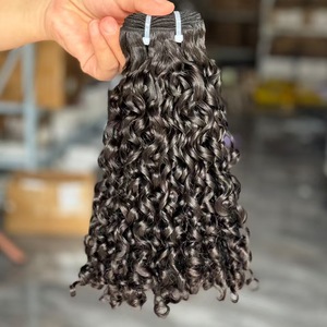 Vente en gros de extensions de cheveux humains Pixie <span class=keywords><strong>Fumi</strong></span> Curl à cuticule alignée vierge à double tirage Faisceaux Pixie bouclés avec fermeture frontale en dentelle - Product Image 3