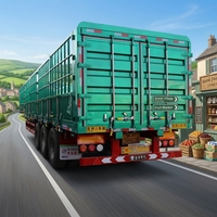 Semi-remorque JINFENG 60 tonnes, 3 essieux, 15 m, à double pont, en acier, à ridelles hautes, automatique, pour le transport de bétail et d'animaux