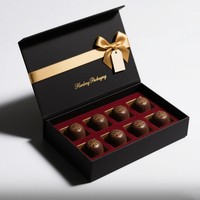 Vente en gros de boîte cadeau magnétique pliante de luxe pour chocolat rigide et truffe boîte de chocolat à fermeture magnétique
