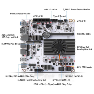 CWWK N355 CPUミニ<span class=keywords><strong>ITX</strong></span> PCメインボードホワイトM8 2 x NVMeデュアル2.5GbイーサネットM.2 WiFi NASマザーボード8ベイ10GbE RJ45 LAN付き - Product Image 6