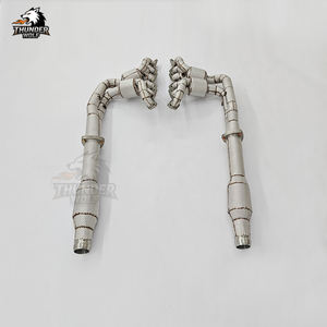 Nouveau collecteur d'échappement et downpipe catalysé <span class=keywords><strong>Hetu</strong></span> 200 cellules pour système d'échappement Aston Martin DB9 Rapide 6.0L V12 avec bouclier thermique - Product Image 3