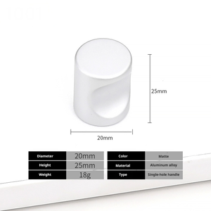 Modern Solid Aluminum Cabinet <strong>Knobs</strong> With Ergonomic Finger Notch Single Hole <strong>Pulls</strong> for Wardrobe Cupboard Doors - Product Image 4