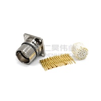 Connecteur circulaire droit M23 17 broches IP67 avec boîtier métallique et contacts sertis or pour servomoteur d'automatisation