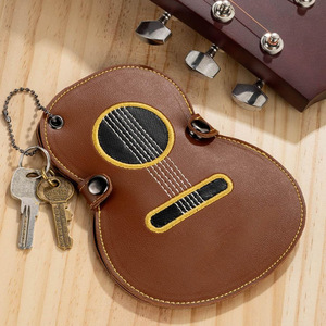 Creative Embroidered Guitar Pick <b>Storage</b> Case, Musical Instrument Pick <b>Storage</b> <b>Box</b>, Pick Bag, Cartoon Guitar Shaped Pick Bag - Product Image 4