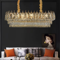 Lustre moderne grand format Kalux pour hall d'hôtel, villa, ou projet d'ingénierie, avec lampe LED créative dorée et accents décoratifs pour escaliers