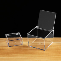 La nouvelle boîte en plastique de stockage à rabat en acrylique carré transparent en polystyrène peut être utilisée pour l'emballage de bijoux, cadeaux et autres articles