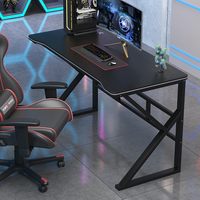 AJUNION bureau de jeu Simple poste de travail de joueur en forme de K bureau d'ordinateur Table de jeu ergonomique bureau d'ordinateur de jeu noir