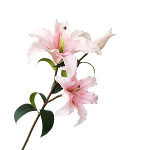 <span class=keywords><strong>Fiore</strong></span> di Giglio Bianco Artificiale a 3 Teste in PU Effetto Reale, Vendita Calda per Decorazioni Casa, Matrimoni e Feste di Compleanno - Product Image 6