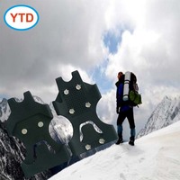 Crampons antidérapants en caoutchouc pour chaussures d'extérieur YTD, crampons à glace pour l'escalade hivernale et la marche sur la neige en ville