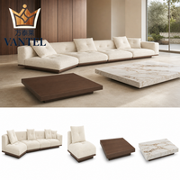 Ensemble de meubles de salon de villa de luxe, canapé modulaire personnalisé, fauteuils et tables basses pour projets résidentiels