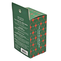 Boîtes personnalisées en papier recyclé couché vert et rouge pour Noël, avec finition mate, gaufrage et logo personnalisé, taille sur mesure