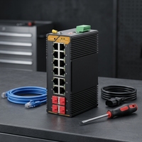 4 SFP + 12 RJ45 L2 Managed Gigabit Switch SNMP QoS Dual Power 32Gbps Bandwidth Crane Steel Mill Industrial SH-GM04012-P