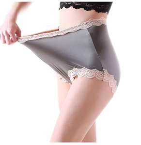 Culottes en satin et dentelle, nouveau style, en soie, pour femmes rondes, grandes tailles 100-120 kg, bikini, sous-vêtements sans couture pour adultes, culottes en nylon tricoté - Product Image 1