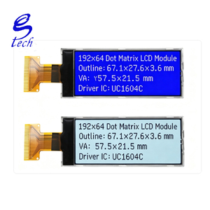 192*64 ดอทเมทริกซ์ COG โมดูลจอแอลซีดี IIC SPI อินเทอร์เฟซแบบขนานแบบอนุกรม 24 พินพื้นหลังสีขาวตัวอักษรสีดำ 3.3V - Product Image 1