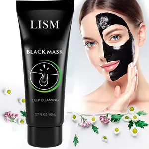 Customised Private Label Organic Blackhead Remove Deep Cleaning Blemish Clearing Skin Care Face Clay Facial Mud Black Mask