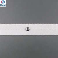 Rubans de rideau modernes plissés en forme de S de 3 cm, blancs, avec œillets longs en PC, boucles robustes et rivets en acier inoxydable