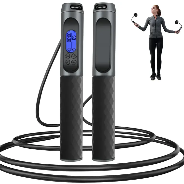 Fitness equipamentos velocidade ponderada Skipping Rope Digital inteligente Cordless Pular Corda com Contador