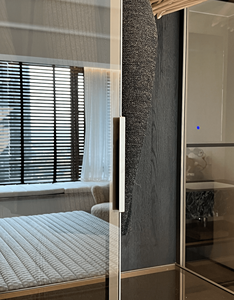 <span class=keywords><strong>Armario</strong></span> de Diseño Italiano de Alta Gama, Minimalista, con Marco Ultrafino y Puerta de Cristal Negro/Cuarto de Vestir - Product Image 5